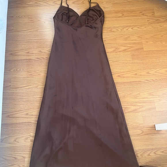 Abercrombie & Fitch Rich Brown Satin Dress - Picture 2 of 9